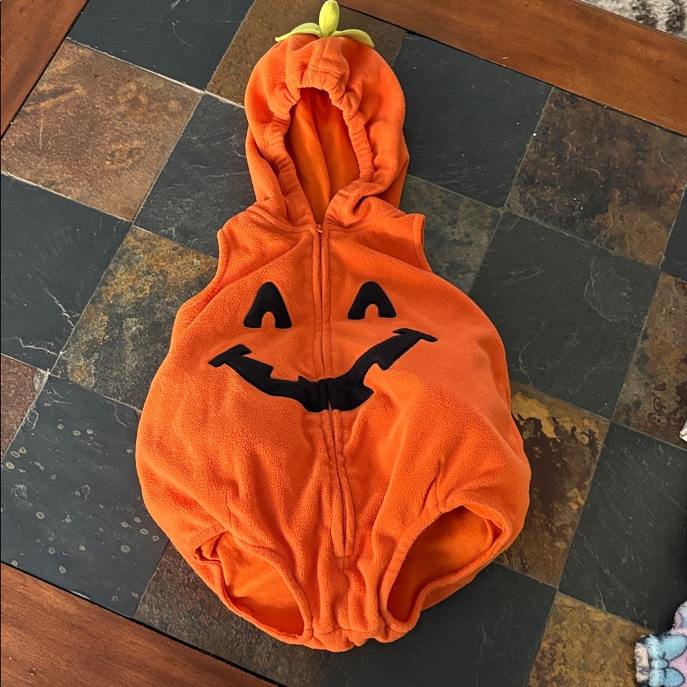 Carter's Orange Pumpkin Hooded Costume with Black Jack-O'-Lantern Face